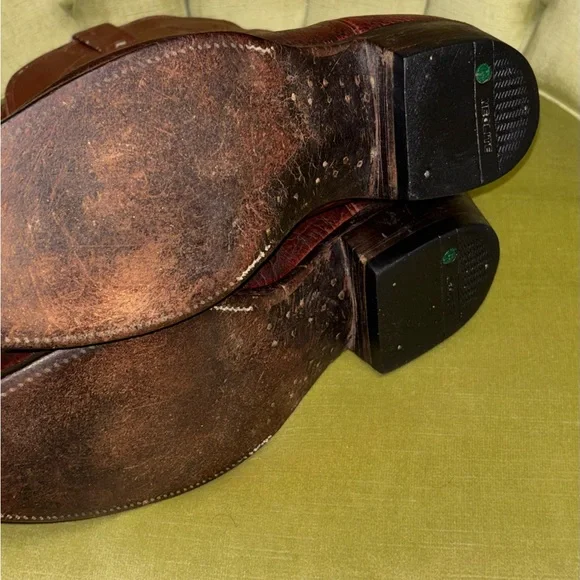 Nocona Men’s 12D Brown Leather Cowboy Western Boots USA Made - Picture 10 of 10